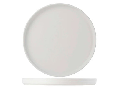 Tuxton VWAS106 10-3/4" Porcelain Matte White Round Plate (1 Dozen)