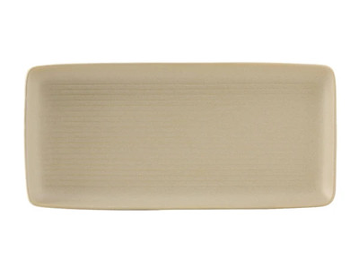 Tuxton VYZ-140Y Porcelain Matte Beige Rectangular Tray (1 Dozen)