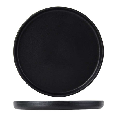 Tuxton VBAS082 8-1/4" Porcelain Matte Black Round Plate (2 Dozen Per Case)