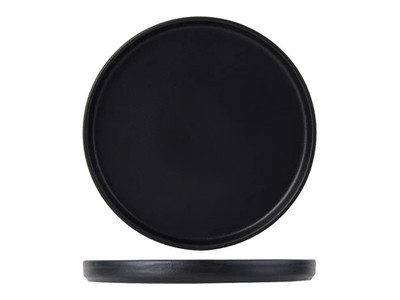 Tuxton VBAS082 8-1/4" Porcelain Matte Black Round Plate (2 Dozen Per Case)