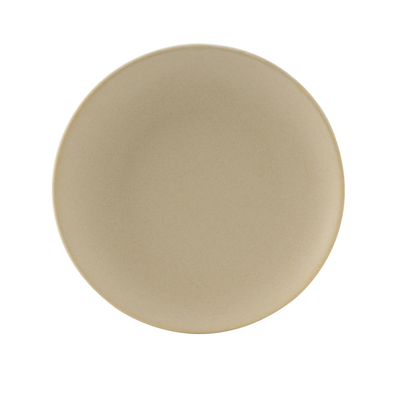 Tuxton VYA-064 Porcelain Matte Beige Round Plate (3 Dozen Per Case)