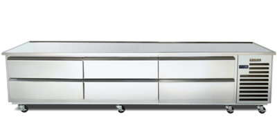 Traulsen TE110HT 110"W Six Drawer Spec-Line Refrigerated Equipment Stand