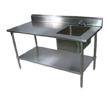 John Boos EPT6R5-3048SSK-R 48"W x 30"D x 40-3/4"H Stainless Steel Work Table with Prep Sink