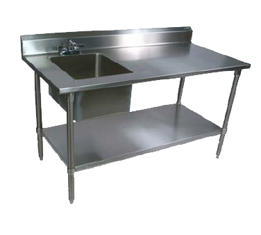 John Boos EPT6R5-3048SSK-L 48"W x 30"D x 40-3/4"H Stainless Steel Work Table with Prep Sink