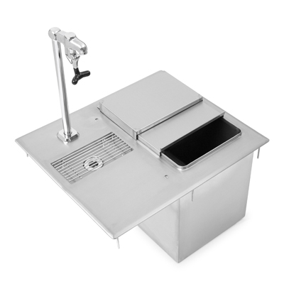 John Boos PB-DIIBWS2118-P 21"W x 18"D x 13"H Stainless Steel Ice &amp; Water Unit