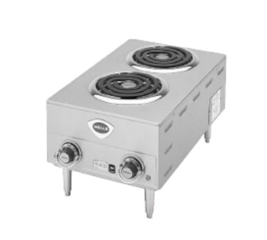 Wells H-63 14.75" W x 12.6" H x 25.2" D Stainless Steel with 2 Burners Electric Countertop Hotplate - 208/240 Volts