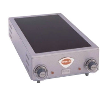 Wells HC-225 14.75" W x 6.75" H x 24.63" D Glass-Ceramic with (2) Burner 9" Elements Electric Countertop Hotplate - 208/240 Volts