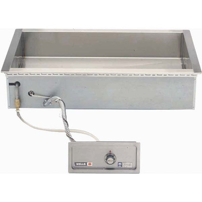 Wells HT-227AF Stainless Steel (2) 4/3 Size 12" x 27" Bain Marie Style Heated Tank