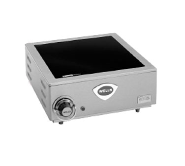 Wells HC-125 14.75" W x 6.75" H x 14" D Glass-Ceramic with (1) 9" Element Burner Electric Countertop Hotplate - 208/240 Volts