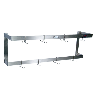 John Boos PRW22 60"W x 12"D x 16"H Stainless Steel Flat Bar Pot Rack