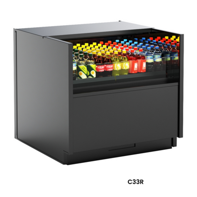 Structural Concepts C33R-UC 35.62" W Black Under Counter Oasis Refrigerated Self-Service Case - 110-120 Volts