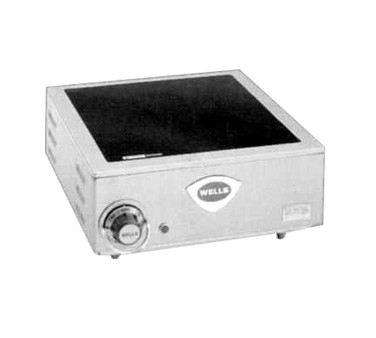 Wells HC-100 12.63" W x 6.75" H x 12.63" D Glass Ceramic with 1 Burner Electric Countertop Hotplate - 120 Volts