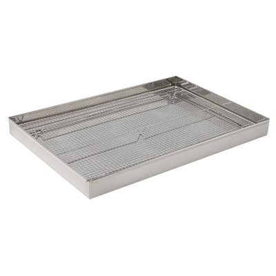 Matfer Bourgeat 313004 23-3/4"L x 15-3/4"W x 2"H Stainless Steel Baba Draining Box