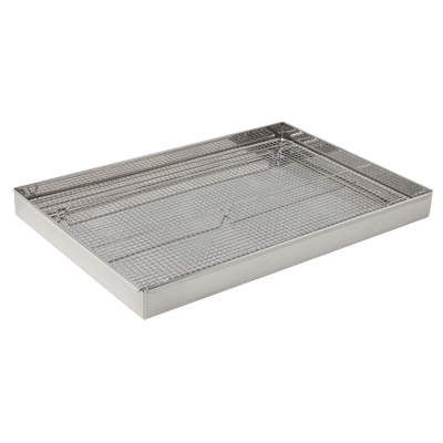 Matfer Bourgeat 313004 23-3/4"L x 15-3/4"W x 2"H Stainless Steel Baba Draining Box