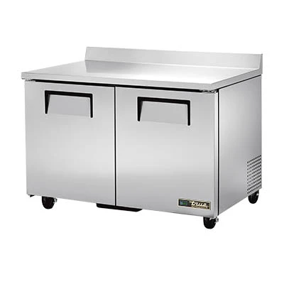 True TWT-48-HC 48.38"W Two-Section Stainless Steel Door Work Top Refrigerator