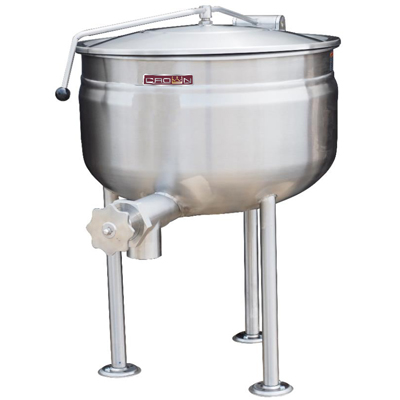 Crown DL-30F 30 Gallon Full Jacket Direct Steam Stationary Kettle
