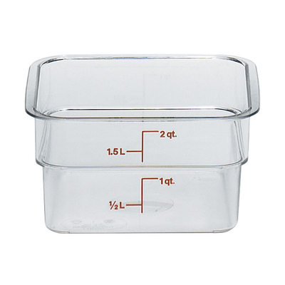 Rubbermaid FG630200CLR Food Storage Container, 2 QT, Square, Clear