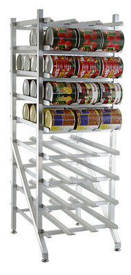 New Age 1250 71"H Stationary Can Storage Rack for (162) #10 Cans or (216) #5 Cans