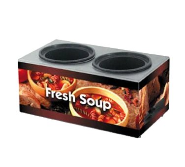Vollrath 7203003 Cayenne Twin 7 Qt. Well Soup Merchandiser Base with Country Kitchen Graphics - 120V, 700W