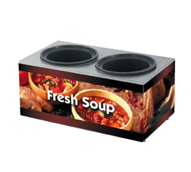 Vollrath 7203003 Cayenne Twin 7 Qt. Well Soup Merchandiser Base with Country Kitchen Graphics - 120V, 700W