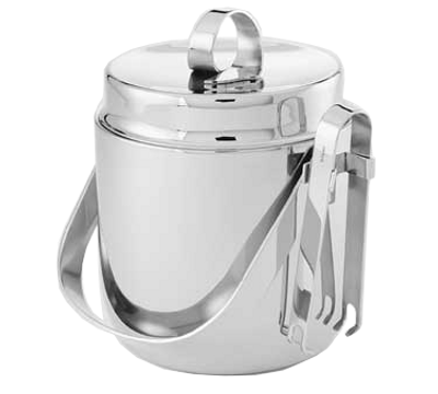 American Metalcraft DWIB40 Double Wall Stainless Steel 40 Oz. Ice Bucket with Ice Tong