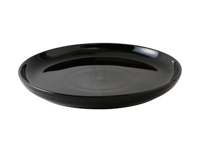 Tuxton BBA-1315 13-1/8" Ceramic Black Round Pizza/Serving Plate (6 Each Per Case)