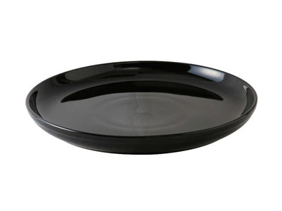 Tuxton BBA-1315 13-1/8" Ceramic Black Round Pizza/Serving Plate (6 Each Per Case)
