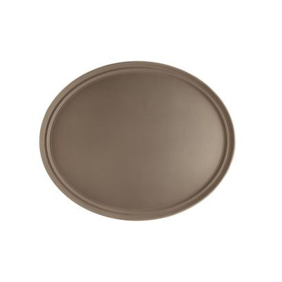 CAC China FGTO-2722BN 27" L x 22" W Fiberglass Brown Oval Tray