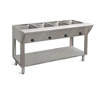 Piper Products DB-5-HF Stainless Steel 5 Pan Design Basics Hot Food Table Open Cabinet Base - 3750 Watts