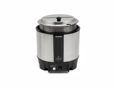 Vollrath 72018 10-9/16" Dia. x 9-5/8"H Cayenne Round Heat 'n Serve Rethermalizer / Warmer Package with Inset and Cover - 120 Volts, - 800 Watts