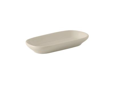 Tuxton BEZ-0761 Ceramic American White/Eggshell Rectangular Relish Tray (1 Dozen)