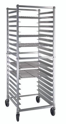New Age NS947KD 69"H Mobile 20 Donut Screen Rack with 3" Spacing