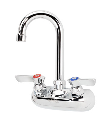 Krowne 10-400L Silver Series 4" Center Wall Mount Faucet with 3-1/2" Wide Gooseneck Spout