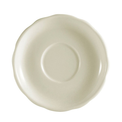 CAC China SC-2 6" Dia. American White Ceramic Round Seville Saucer (3 Dozen Per Case)