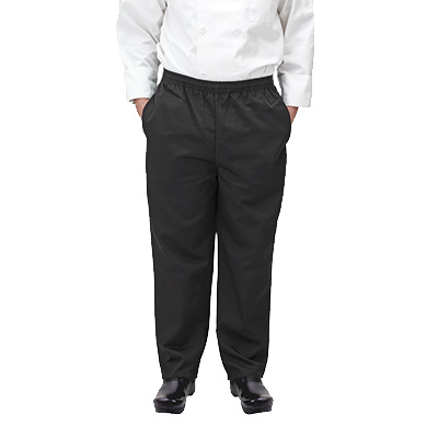 Winco UNF-2KM Black Newbury Chef Pants