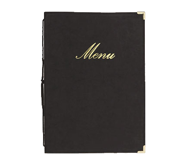 American Metalcraft MCCRLSBL 10&quot; x 13&quot; Black Classic Sewn Menu Cover
