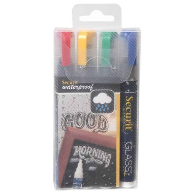 American Metalcraft SMA510V4 Small Tip Assorted Securit Chalk Markers (Pack of 4)