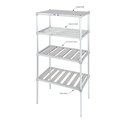 Channel TA2042 Shelf Tubular 42"W Aluminum Construction