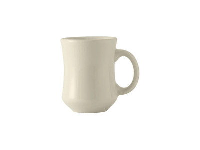 Tuxton BEM-0806 3-1/8" 9 Oz. Ceramic American White/Eggshell Princess Mug (2 Dozen Per Case)