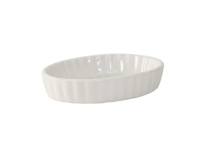 Tuxton BEK-0506 5 Oz. Ceramic Eggshell Oval Cre Brule (2 Dozen Per Case)