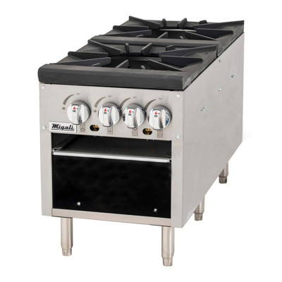 Migali C-SPS-2-18-LP 18" Liquid Propane 4 Burners Standard Countertop - 160,000 BTU
