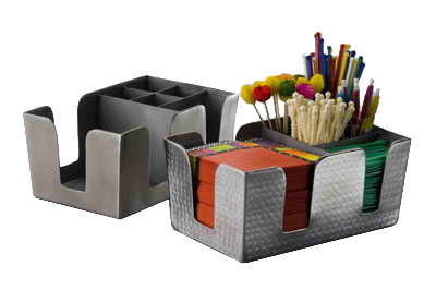 American Metalcraft HMBAR8 8.5 L x 5.75" W x 4.5 H Stainless Steel Coffee and Bar Organizer