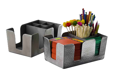 American Metalcraft HMBAR8 8.5 L x 5.75" W x 4.5 H Stainless Steel Coffee and Bar Organizer