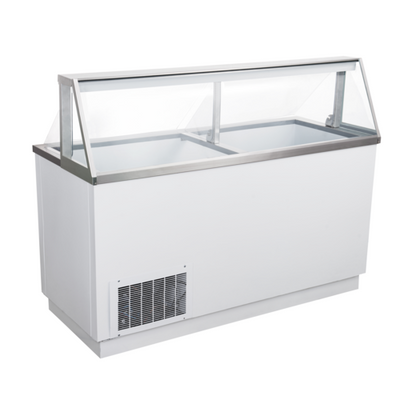 Admiral Craft USDP-67 Black Diamond 67.75" W White Stainless Steel Ice Cream Dipping Cabinet - 115 Volts