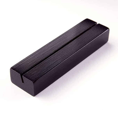 American Metalcraft BAMBL4 1.25" W Black Bamboo Card Holder