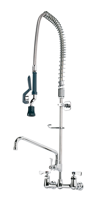 Krowne 17-109WL Royal Series 8" Wall Mount Pre-Rinse with Add-On Faucet, 12" Spout Assembly