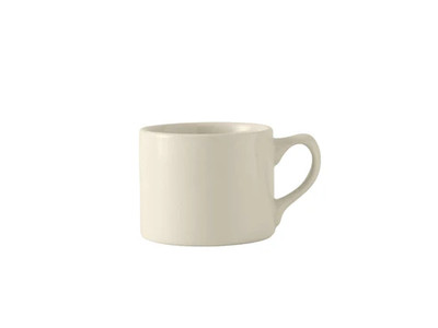 Tuxton TRE-965 3-1/2" 10 Oz. Ceramic American White/Eggshell Steakhouse Cup (2 Dozen Per Case)