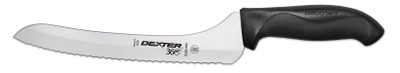 Dexter 36008 9" Scalloped Edge Slicer with Black Handle