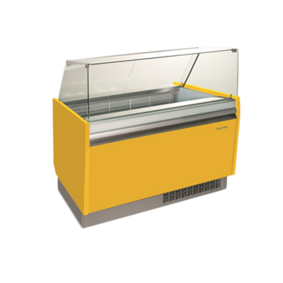 Infrico USA IDC-VBZ15U 63.88" W Silver Anodized Aluminum Slanted Glass Display Case-Ice Cream - 115 Volts