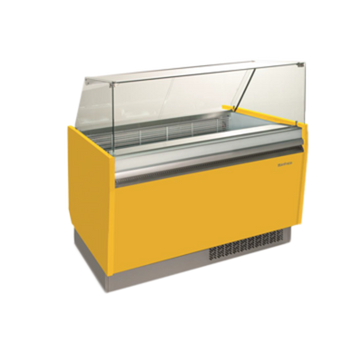 Infrico USA IDC-VBZ15U 63.88&quot; W Silver Anodized Aluminum Slanted Glass Display Case-Ice Cream - 115 Volts